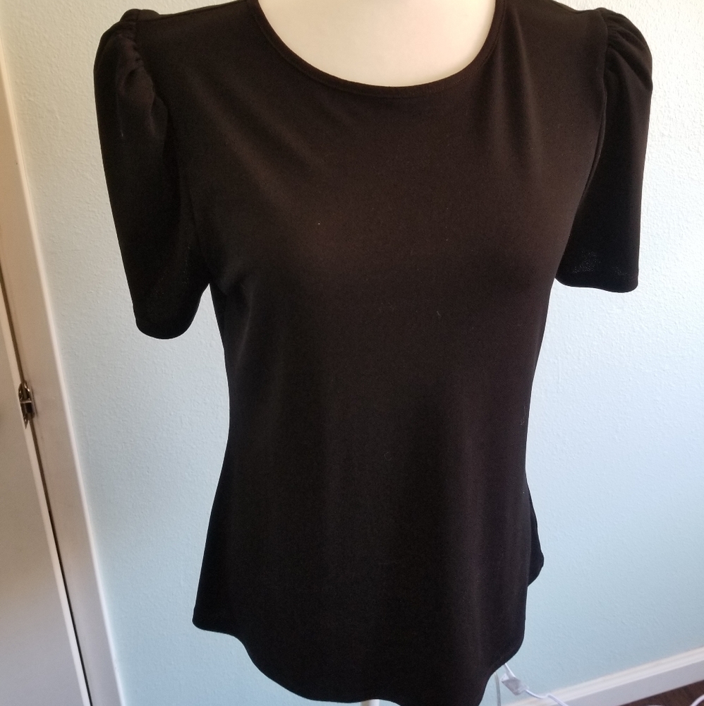 Black Puff Sleeve Top
